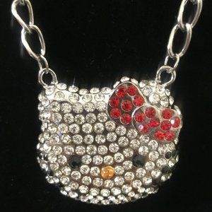 XLARGE HELLO KITTY RED BOW CRYSTAL NECKLACE